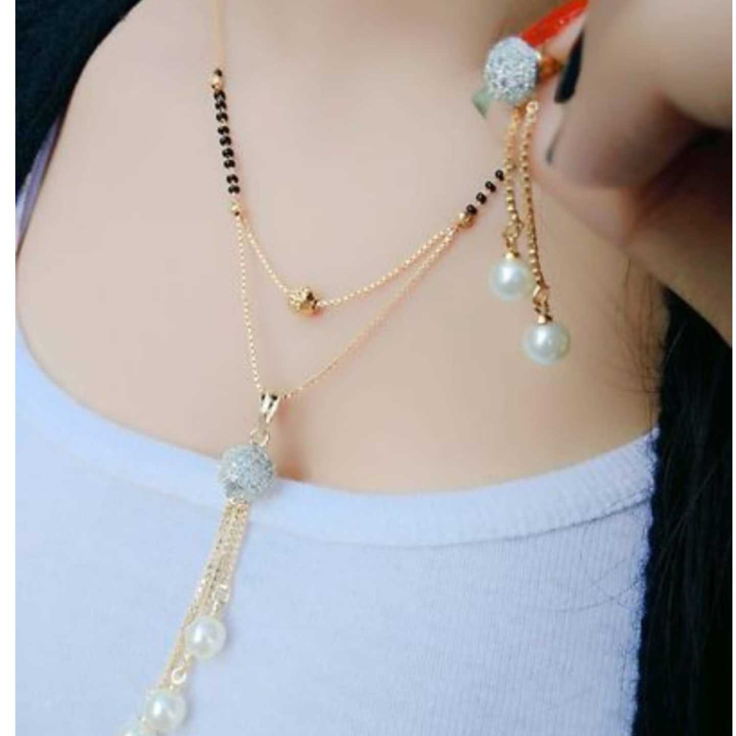 Color Beaded Stone Chain Jewellery Set For Women's 2999316