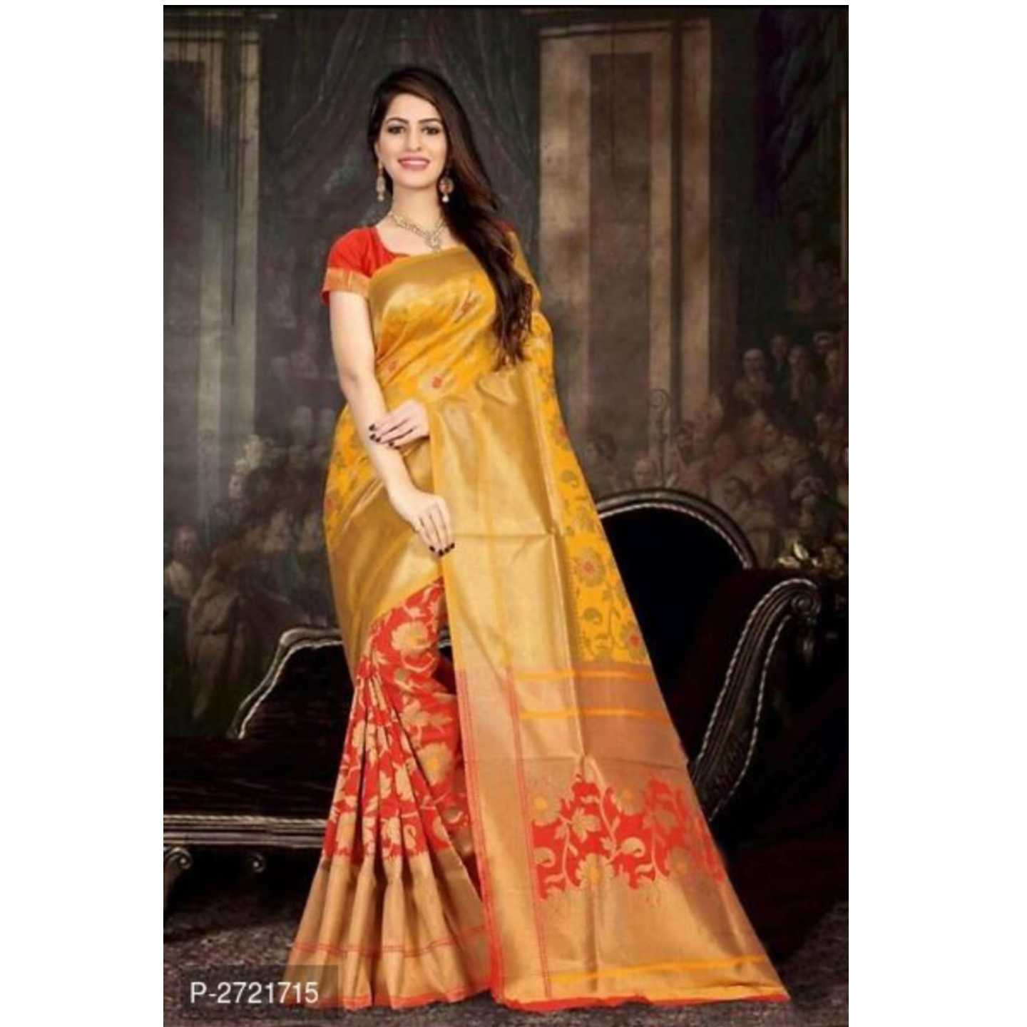 Designer Banarasi Silk Sarees with Blouse Piece