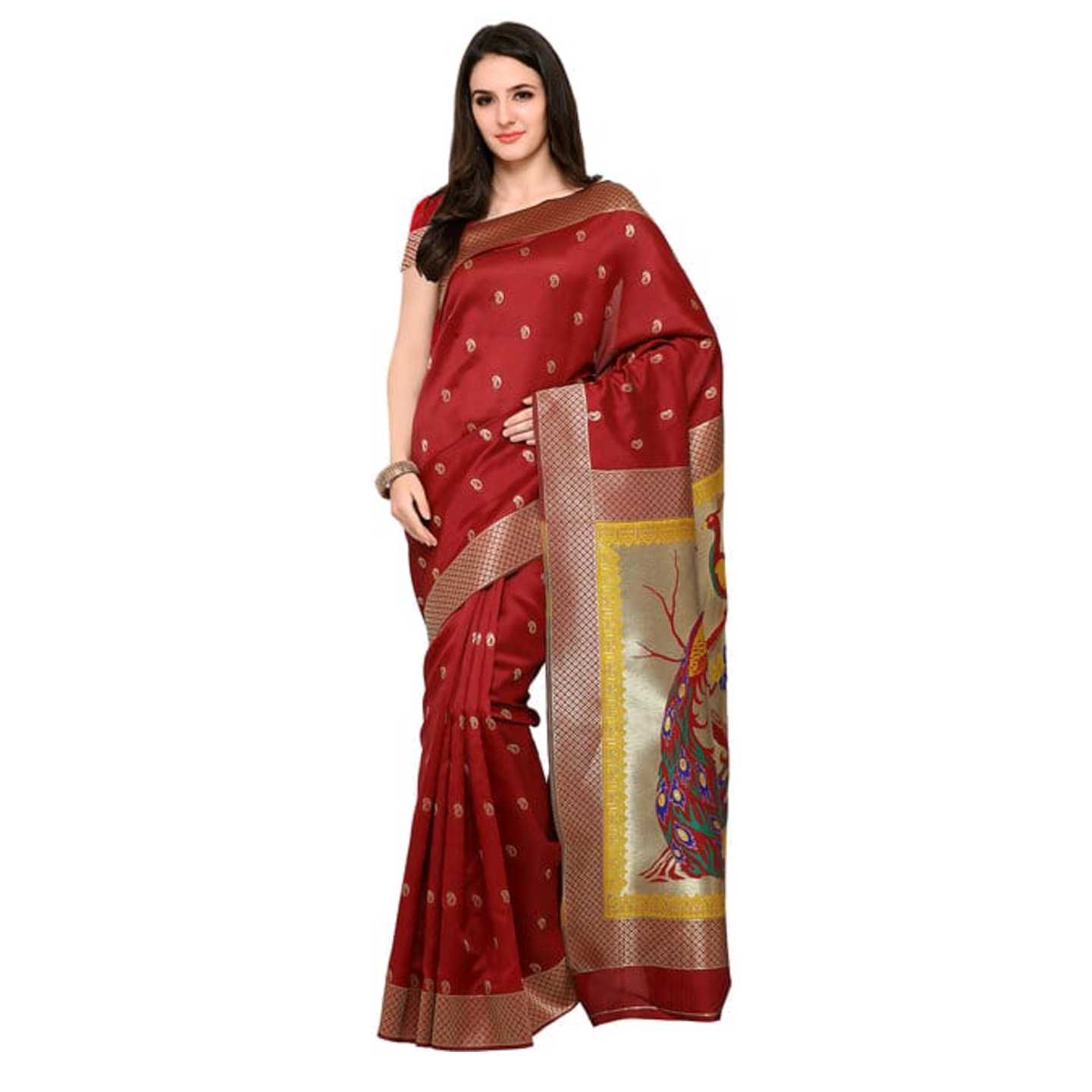 Red Colour Woven Work Art Silk Saree Paithani 5 Red* Product Id - 143239513