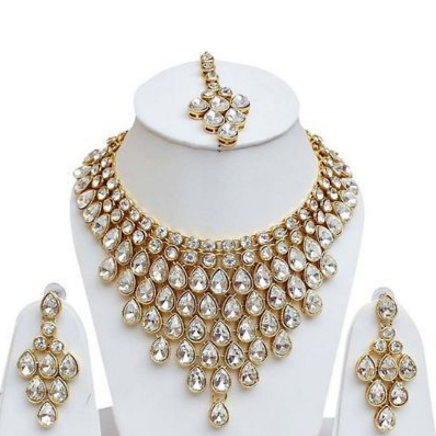 Trendy Gold Plated Crystal Jewellery Set For Women's* 2894632