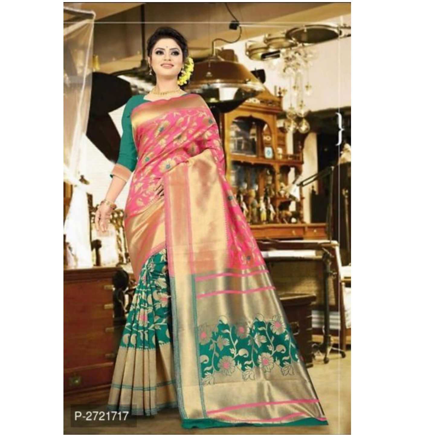 Designer Banarasi Silk Sarees with Blouse Piece
