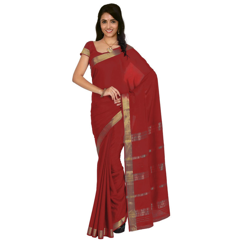 Dull Red Mysore Silk Saree  KSIC Sarees  Creape Saree  mysore silk sarees online