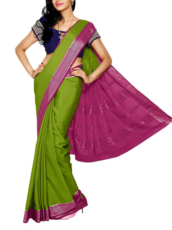 Parrot Green with Rani Pink  Mysore Silk Saree | KSIC Sarees | Creape Saree | Mysore silk sarees online