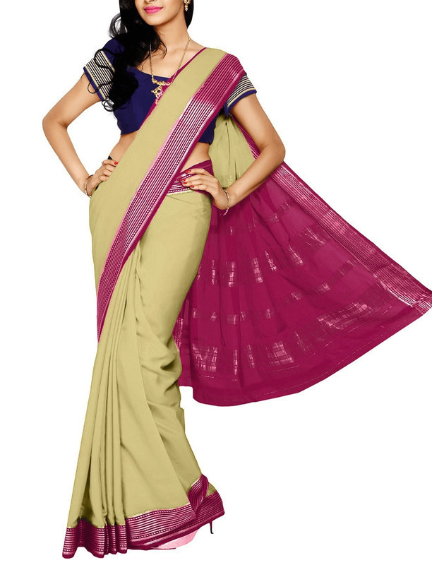 Cream with Rani Pink Mysore Silk Saree | KSIC Sarees | Creape Saree | Mysore silk sarees online