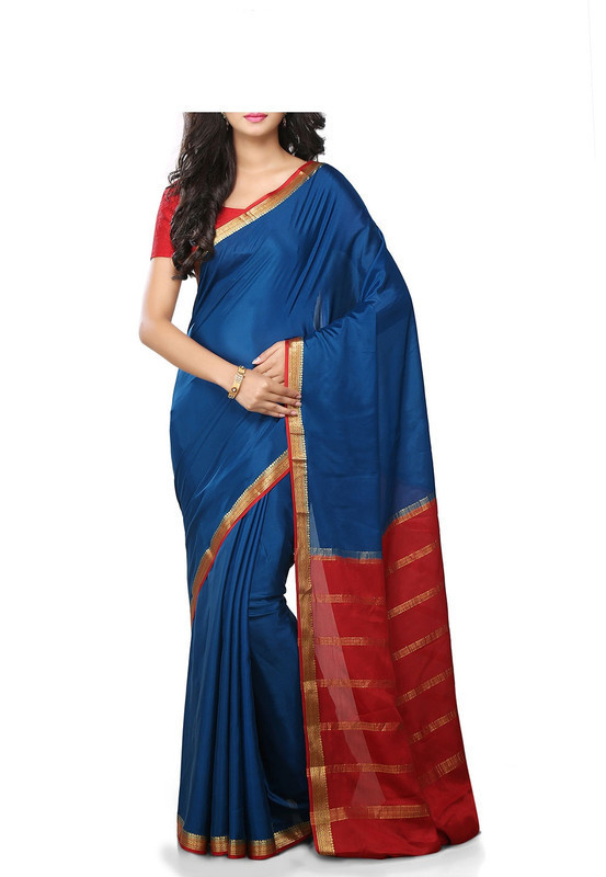 Blue with Marron  Mysore Silk Saree | KSIC Sarees Creape Saree | mysore silk sarees online | ksic sarees online shopping
