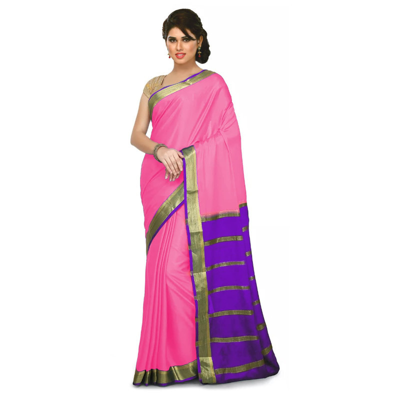 Baby Pink and Purple  Mysore Silk Saree  KSIC Sarees  Creape Saree  mysore silk sarees online