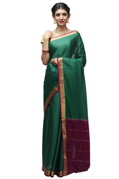 Rama Green and Purple Mysore Silk Saree | KSIC Sarees | Creape Saree | mysore silk sarees online