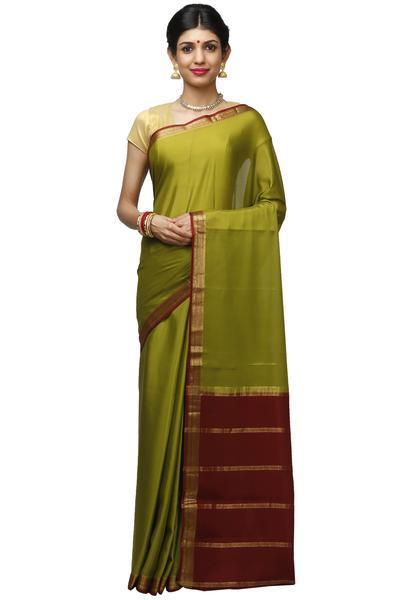 Mehandhi Green Mysore Silk Saree | KSIC Sarees | Creape Saree | mysore silk sarees online