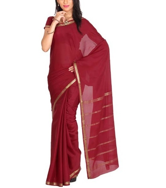 Marron Mysore Silk Saree | KSIC Sarees Creape Saree | mysore silk sarees online | ksic sarees online shopping