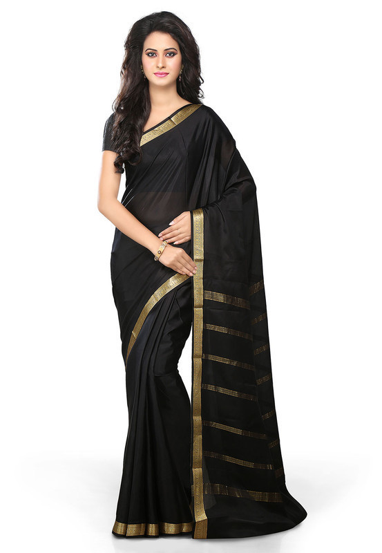 Black Mysore Silk Saree | KSIC Sarees Creape Saree | mysore silk sarees online | ksic sarees online shopping