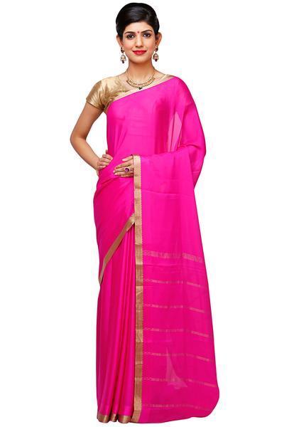 Pink Mysore Silk Saree | KSIC Sarees | Creape Saree | mysore silk sarees online