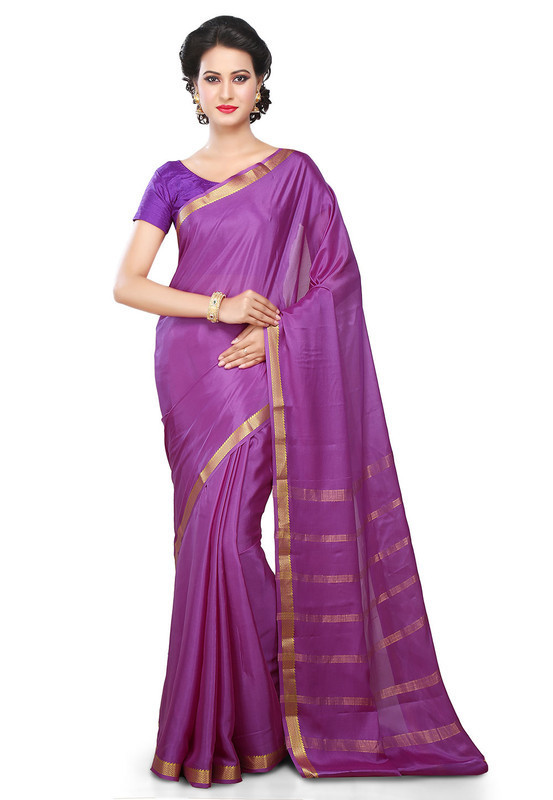 Purple Mysore Silk Saree | KSIC Sarees Creape Saree | mysore silk sarees online | ksic sarees online shopping