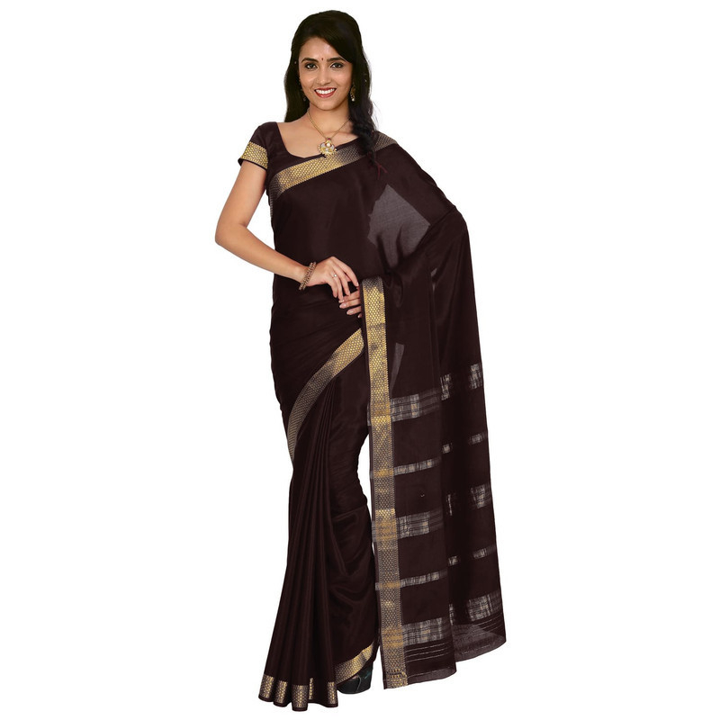 Chocolate Brown Mysore Silk Saree  KSIC Sarees  Creape Saree  mysore silk sarees online