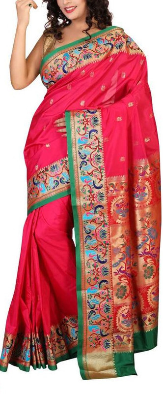 Tamoto Red and Green Paithani Sarees | Paithani sarees online | new Paithani sarees