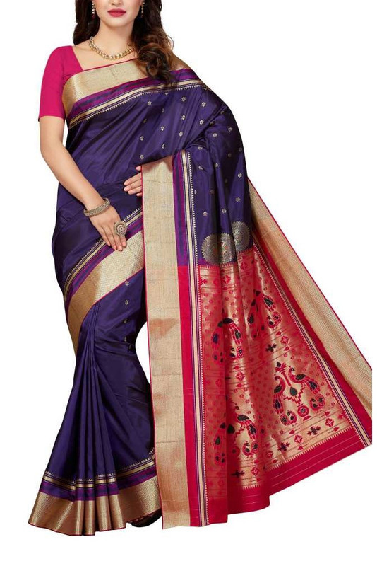 Royal Blue and Rani Pink Paithani Sarees | Paithani sarees online | new Paithani sarees