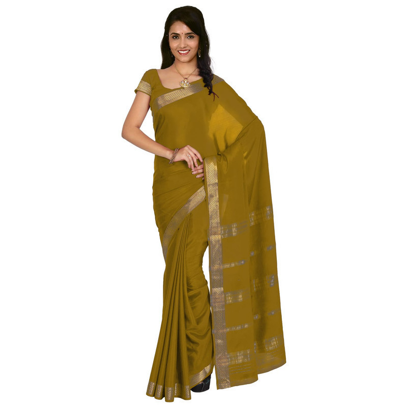 Dull Yellow  Mysore Silk Saree  KSIC Sarees  Creape Saree  mysore silk sarees online