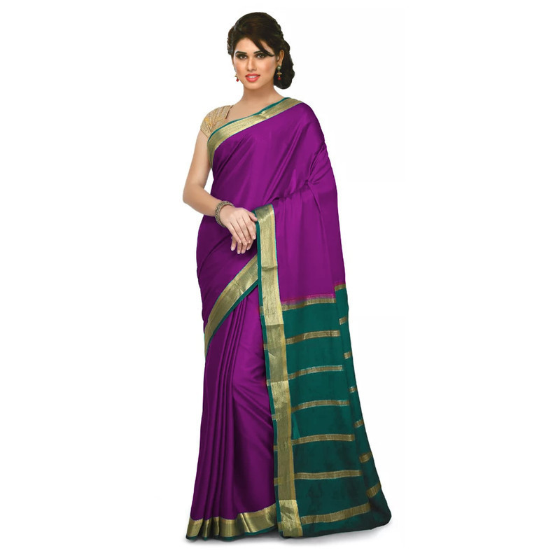 Purple and Bottle Green Mysore Silk Saree  KSIC Sarees  Creape Saree  mysore silk sarees online