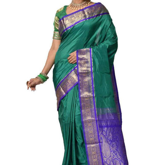 Green and Voilet Kanchipuram Silk Sarees  Silk Saree  Saree Online  traditional kanchipuram silk sarees online shopping