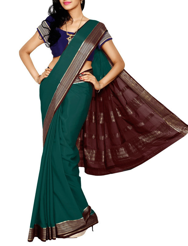 Bottle Green with Brown  Mysore Silk Saree | KSIC Sarees | Creape Saree | Mysore silk sarees online