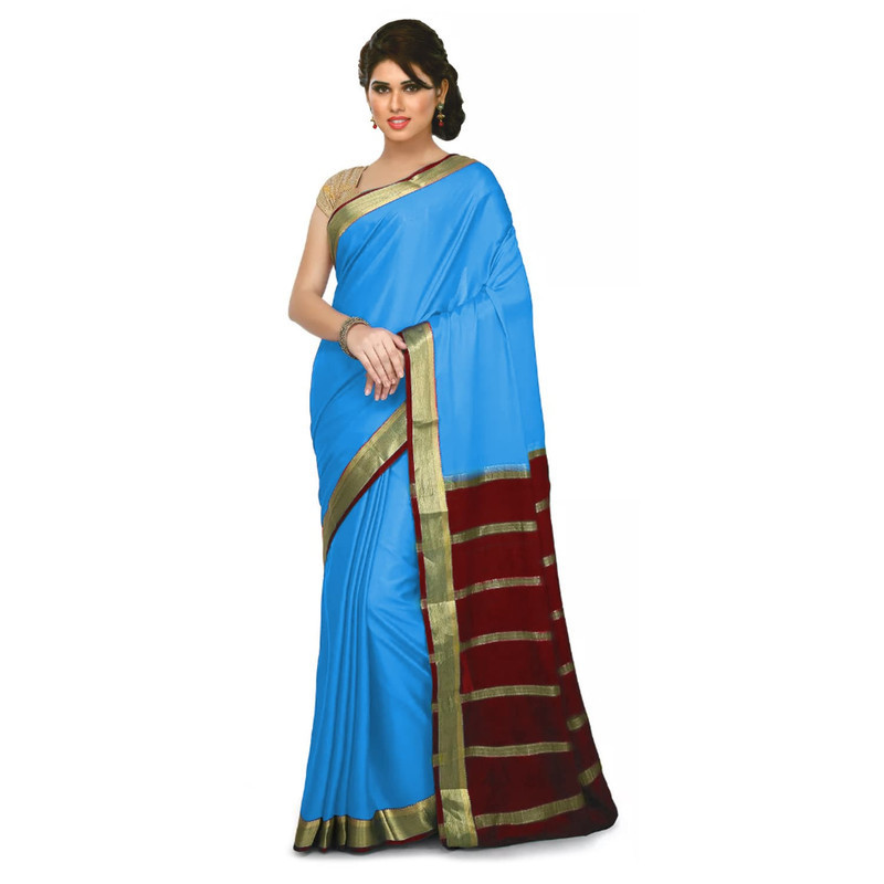 Anandha Blue and Brown Mysore Silk Saree  KSIC Sarees  Creape Saree  mysore silk sarees online