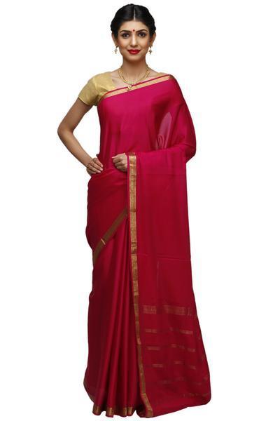 Gagri Pink Mysore Silk Saree | KSIC Sarees | Creape Saree | mysore silk sarees online