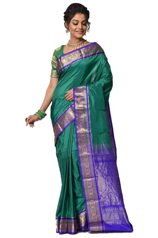 Green and Voilet Kanchipuram Silk Sarees  Silk Saree  Saree Online  traditional kanchipuram silk sarees online shopping