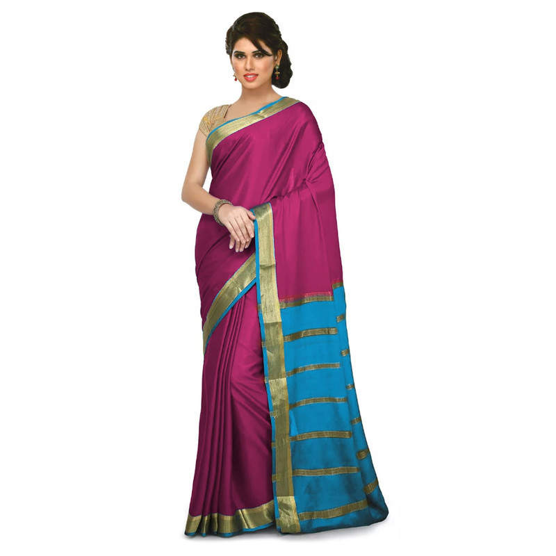 Purple and Anandha Blue Mysore Silk Saree  KSIC Sarees  Creape Saree  mysore silk sarees online