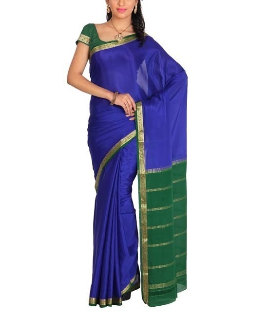 Royal Blue with Green Mysore Silk Saree | KSIC Sarees Creape Saree | mysore silk sarees online | ksic sarees online shopping