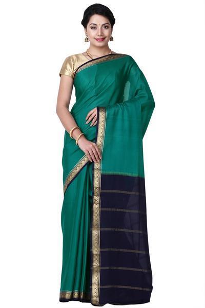 Rama Green and Purple Mysore Silk Saree | KSIC Sarees | Creape Saree | mysore silk sarees online