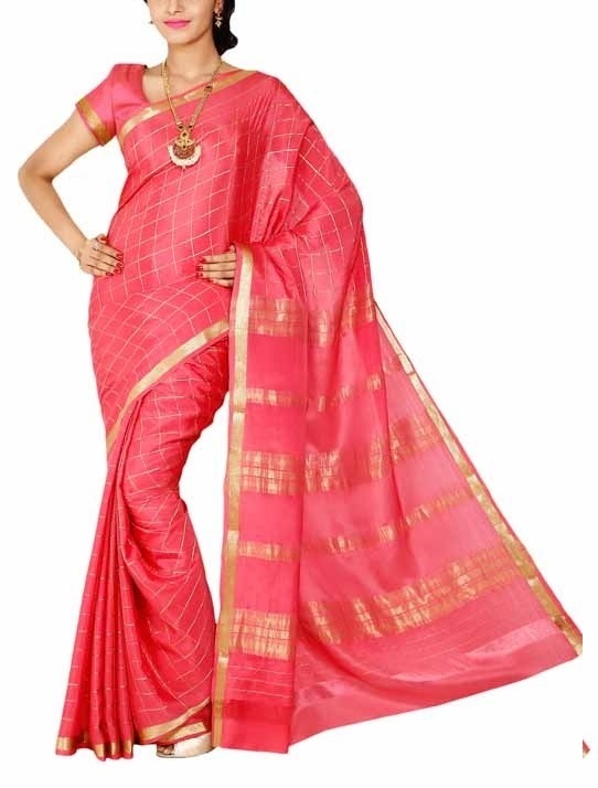 Peach Pink  Self Coloured  Mysore Silk Saree | KSIC Sarees | Creape Saree | Mysore silk sarees online