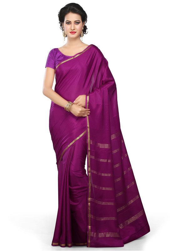 Purple Mysore Silk Saree | KSIC Sarees Creape Saree | mysore silk sarees online | ksic sarees online shopping