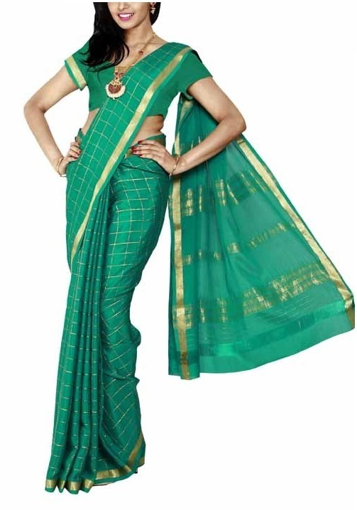 Green Mysore Silk Saree | KSIC Sarees | Creape Saree | Mysore silk sarees online