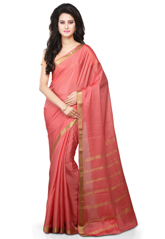 Peach Pink Mysore Silk Saree | KSIC Sarees Creape Saree | mysore silk sarees online | ksic sarees online shopping