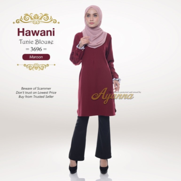 Hawani Tunic Blouse - Maroon