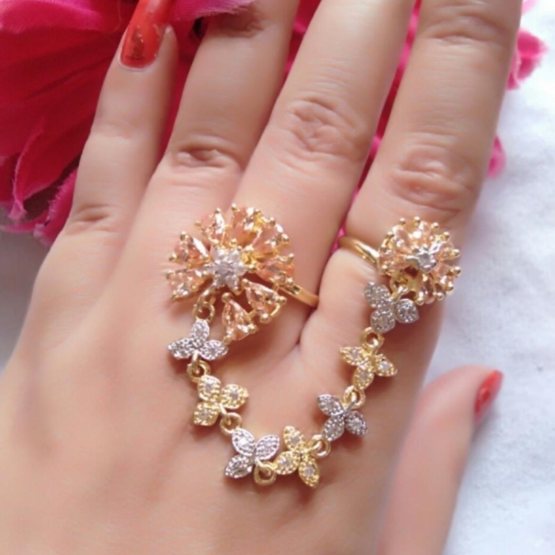 High quality CZ rings combo (golden)