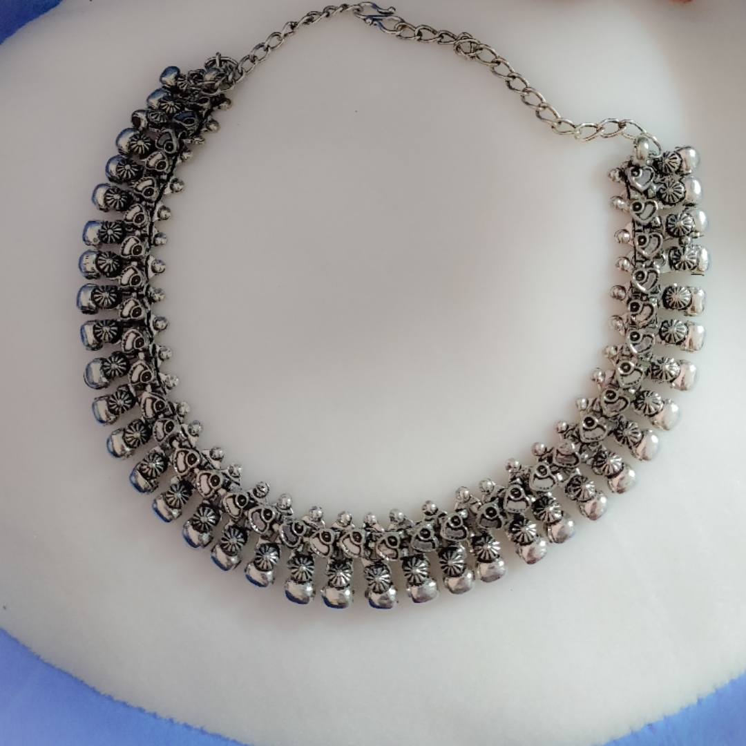 Oxidized German silver necklace Dandiya special