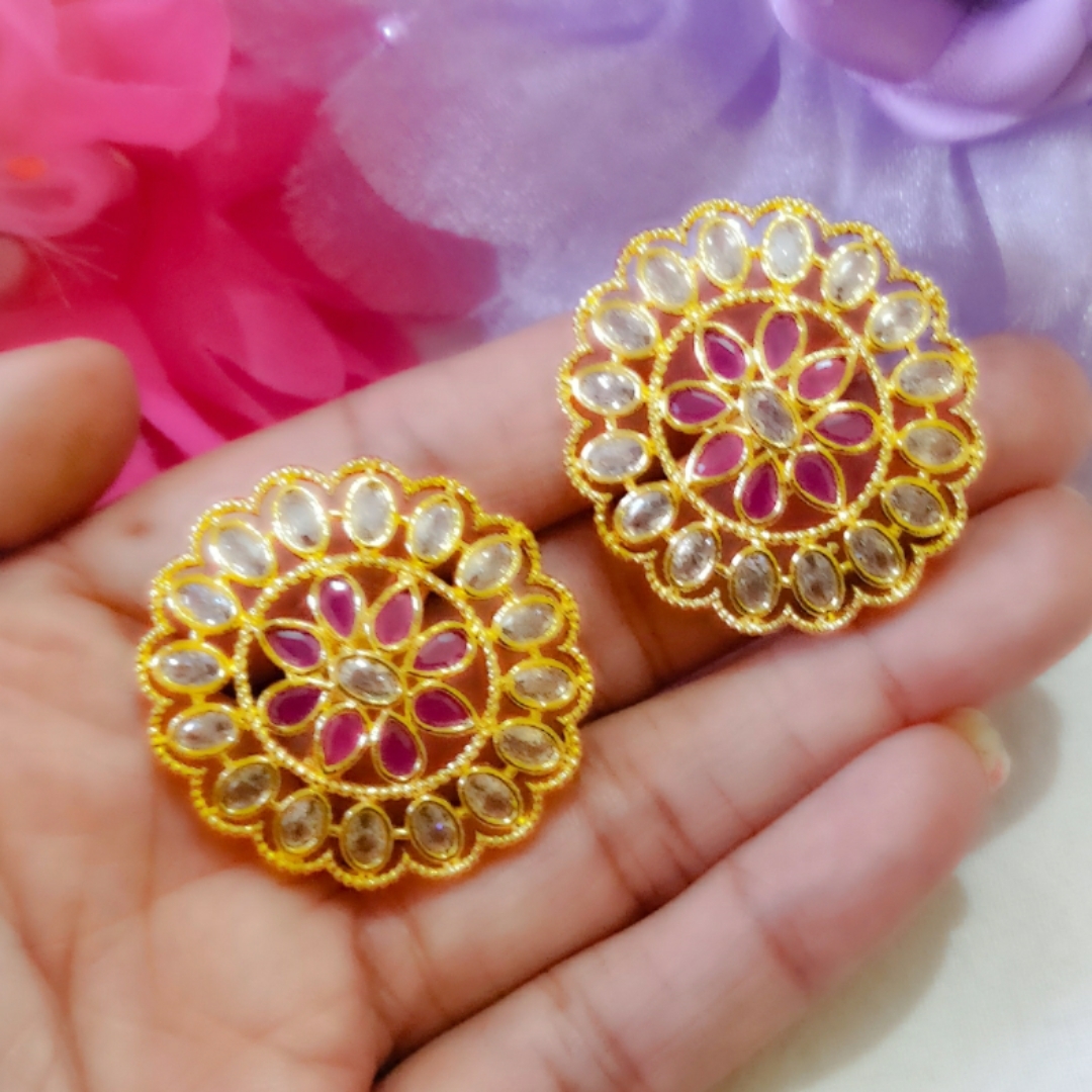 High Quality pearty wear diamond ruby studs 