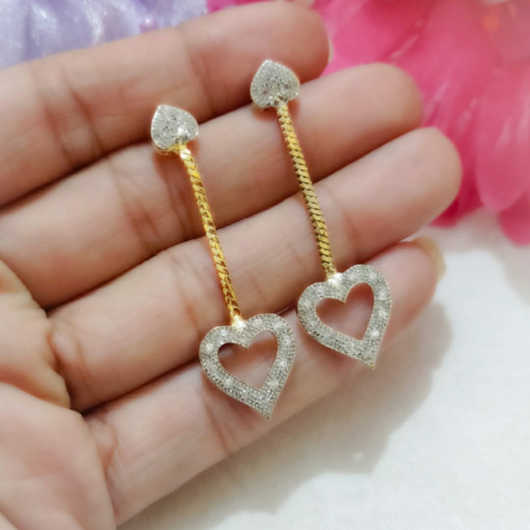 Beautiful AD heart drop earrings