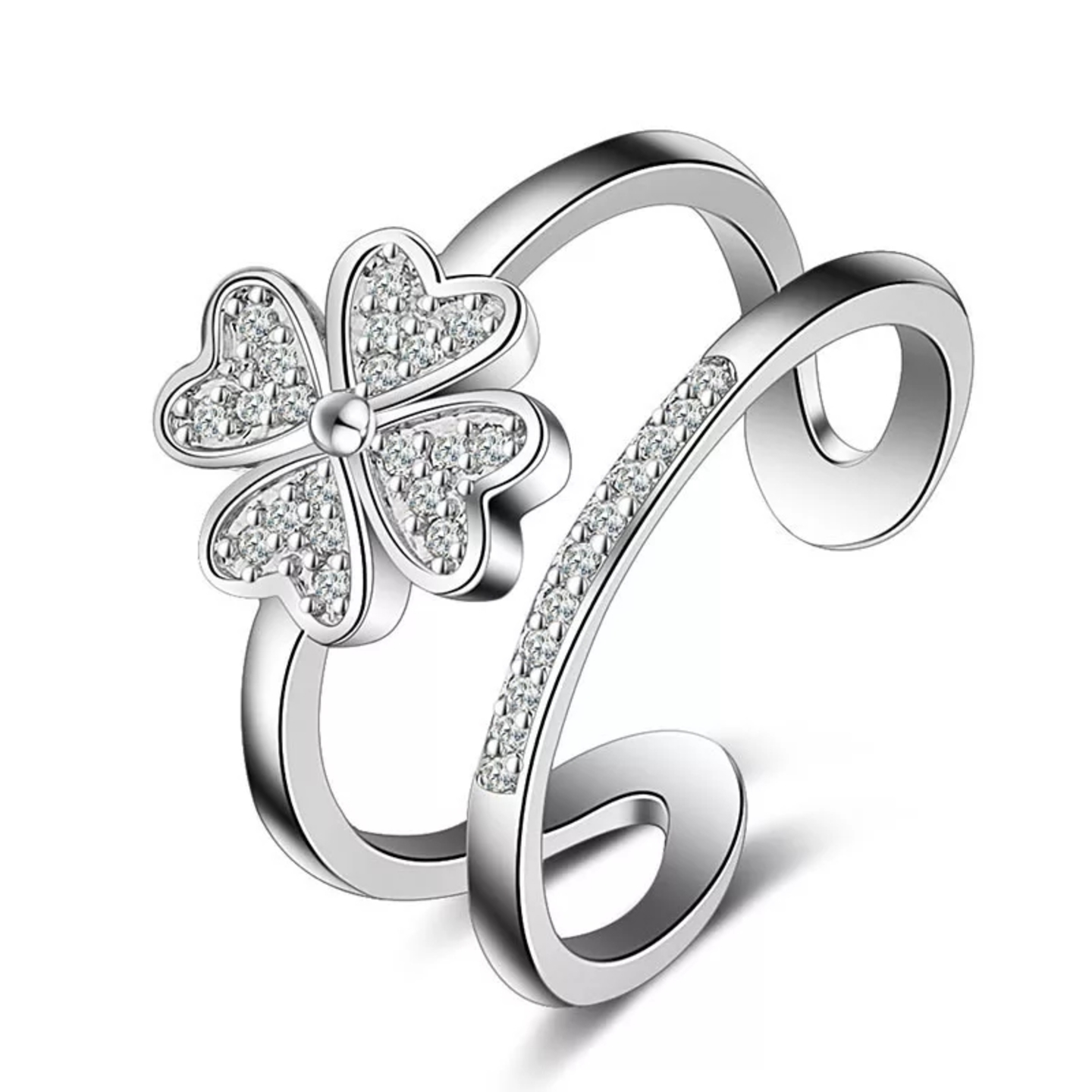 Sterling silver flower ring