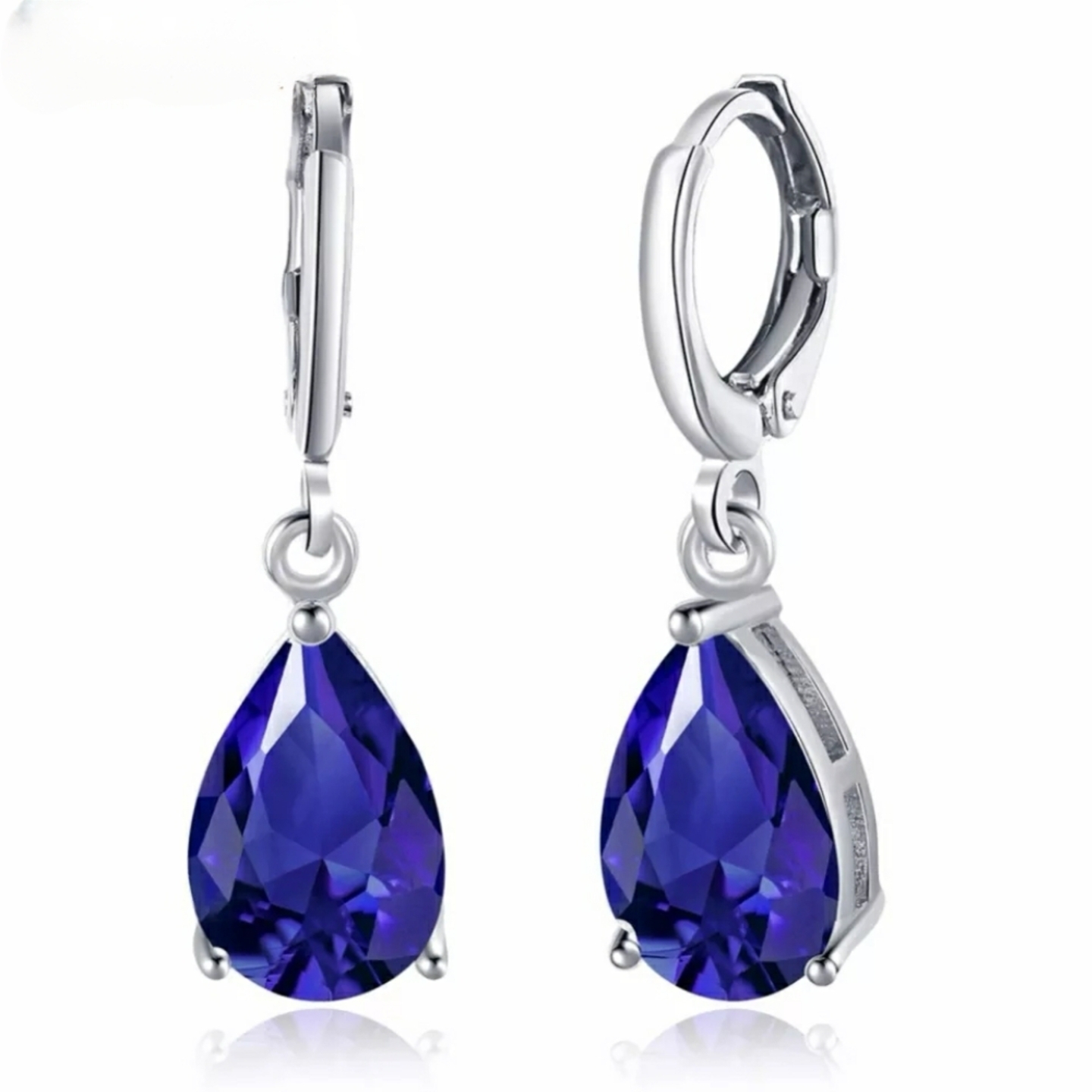 Sapphire Serenity: Crystal Blue Drop Elegant earring