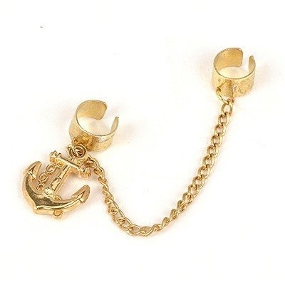 Ashiana beautiful Simple gold anchor ear cuff earring