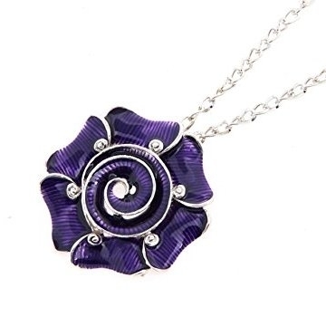 Ashiana Flower Shaped Necklace Purple