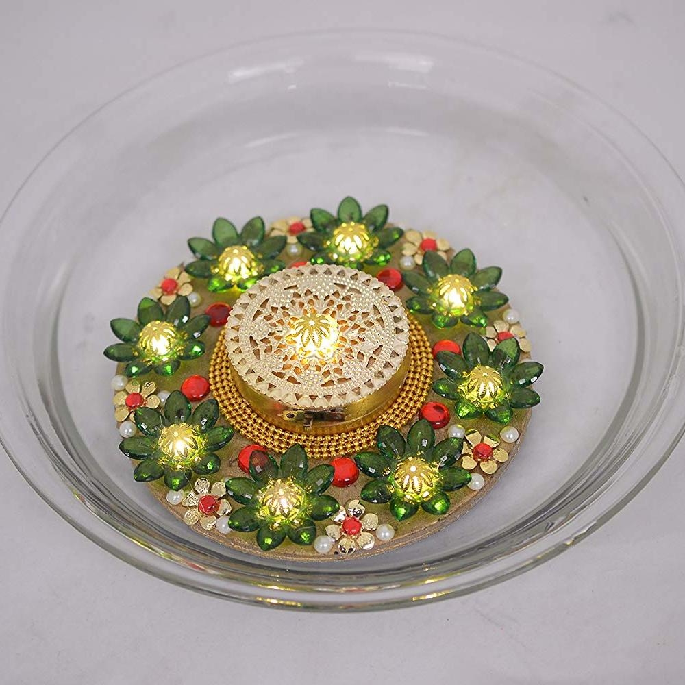 Ashiana diwali Special 9 LED Crystal Flower floating rangoli diya