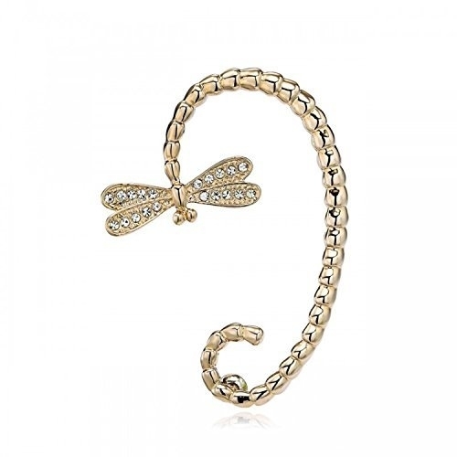 Ashiana Dragonfly Ear Cuff Wrap Earring Left Ear Only - Gold