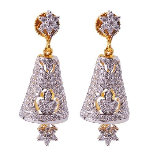 Ashiana Beautiful American Diamond Bell Shaped jhumka Earrings