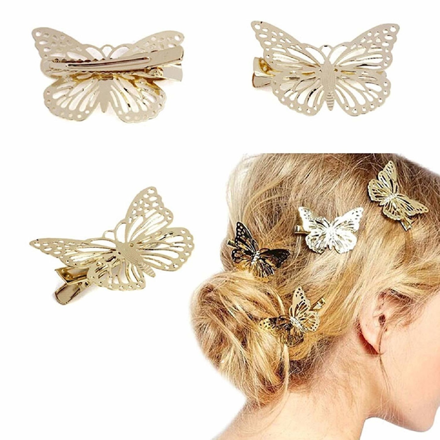 Ashiana Butterfly hairpin side clip pair