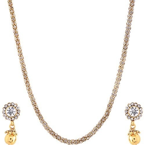 Ashiana American diamond necklace set with bracelet combo set