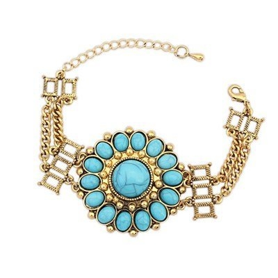 Ashiana Blue Round Flower Fashion Bracelet
