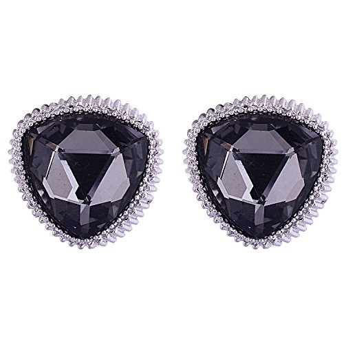 Ashiana elegant Black crystal and silver stud earring