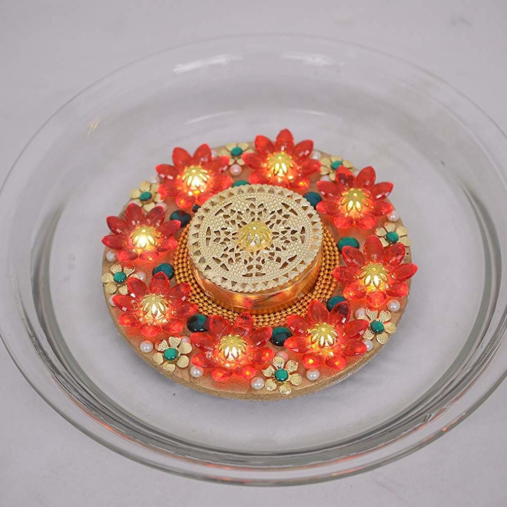 Ashiana diwali Special 9 LED Crystal Flower floating rangoli diya